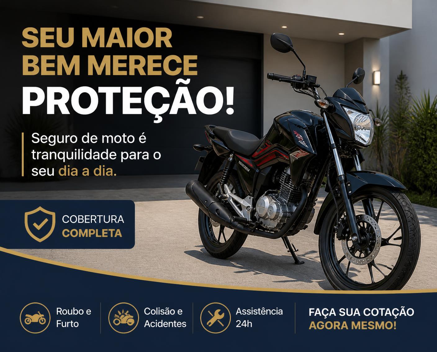 Moto protegida em ambiente urbano